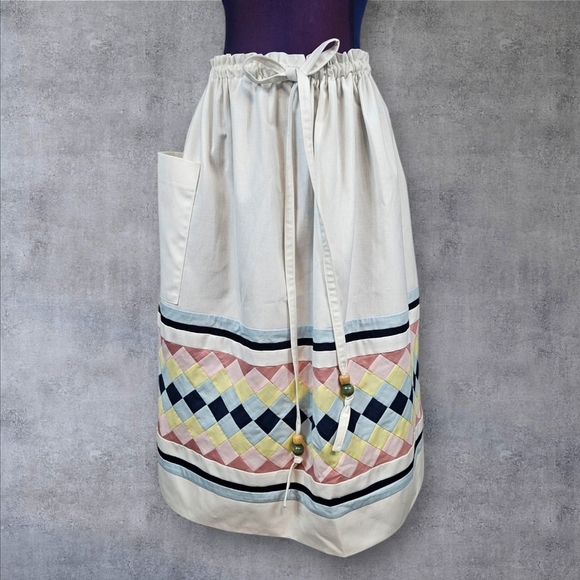 Owen Ridge Swedish Diamond Patchwork Midi Skirt One Size Women's P64 - Picture 1 of 8